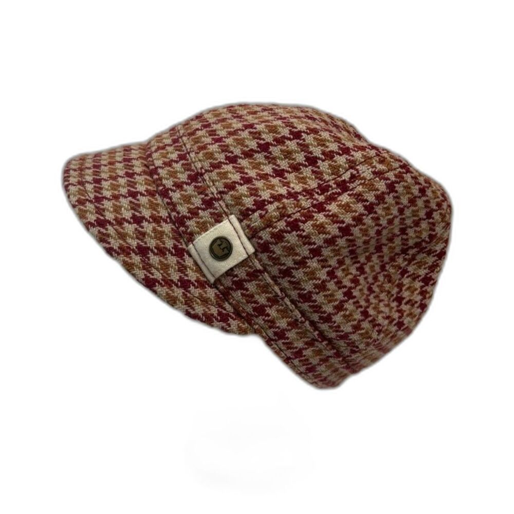 Goorin Bros Red and Tan Houndstooth Hat